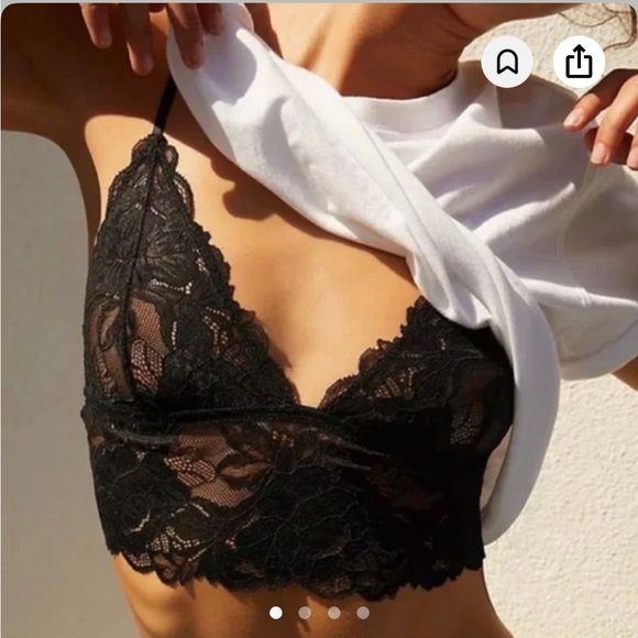 Free People Other - Free People Black Everyday Lace Long Line Bralettes 2 pack size Small NWT